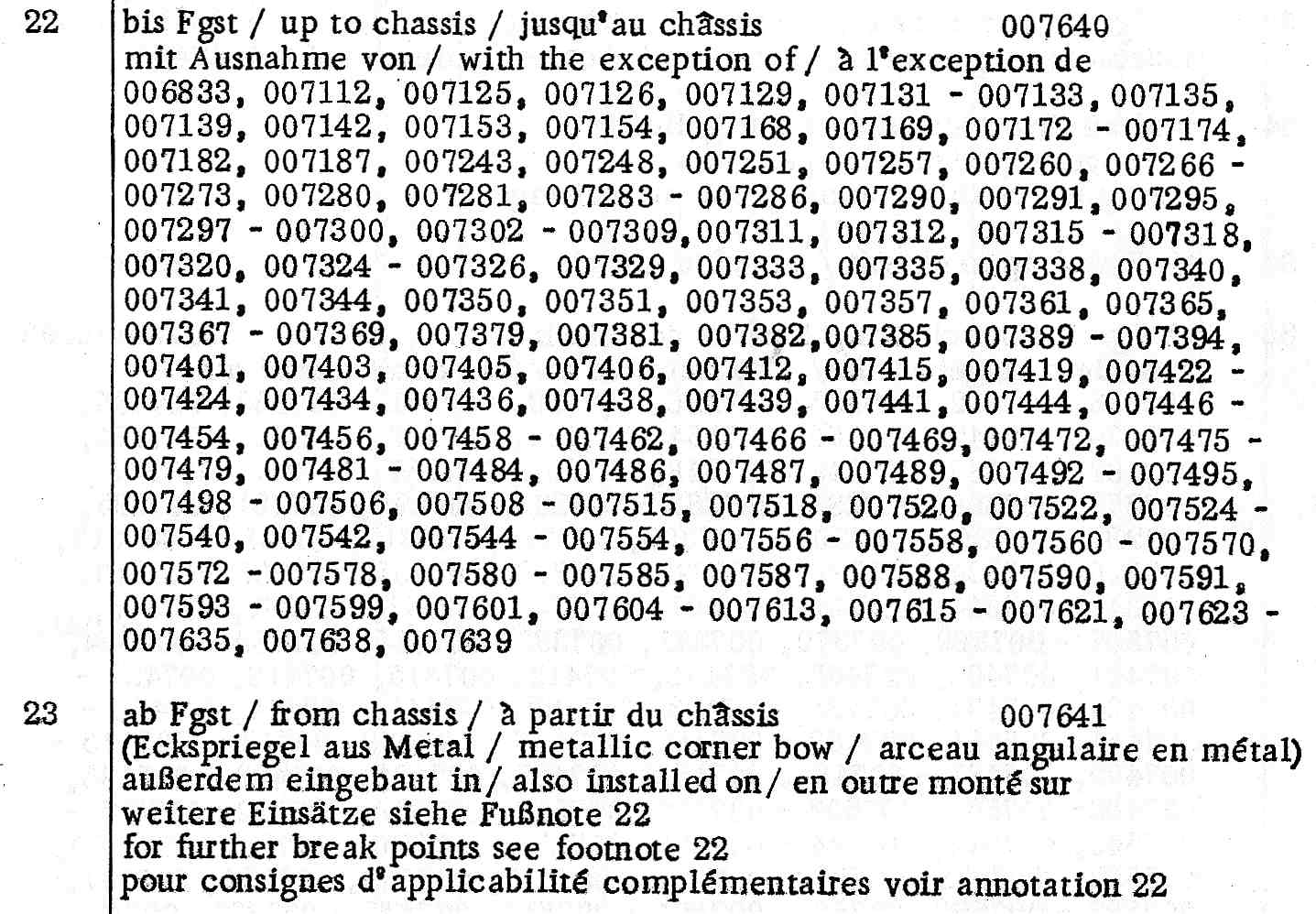 Car Chassis Number