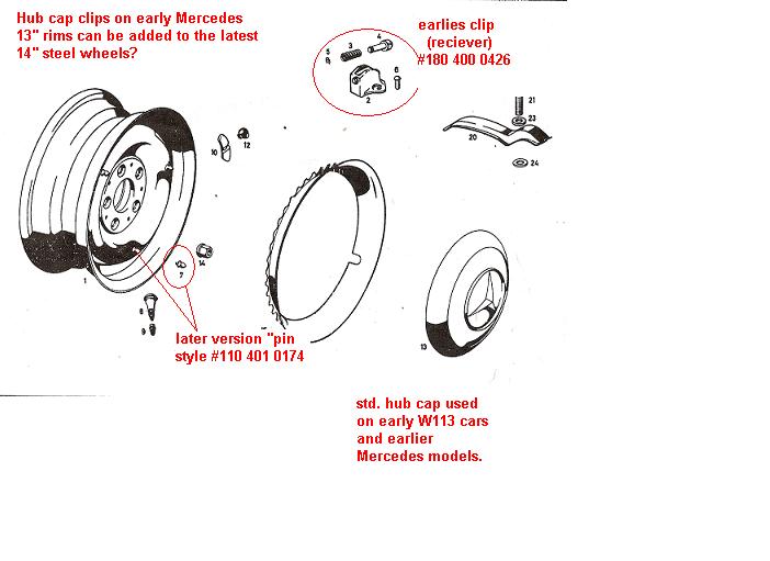 Mercedes benz hubcap clips #2